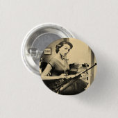Rifle Gun Fashion Buttonヴィンテージの粋な秘書 缶バッジ (正面&裏面)