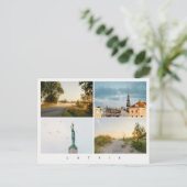 Riga and Latvia Travel Photo Collage, modern  ポストカード (スタンド正面)