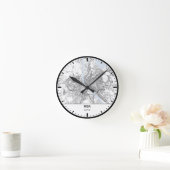 Riga Clock City Line Art ラウンド壁時計 (ホーム)