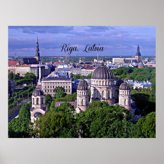 Riga, Latvia cityscape ポスター (正面)