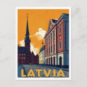 Riga Latvia Old Town Retro ポストカード (正面)