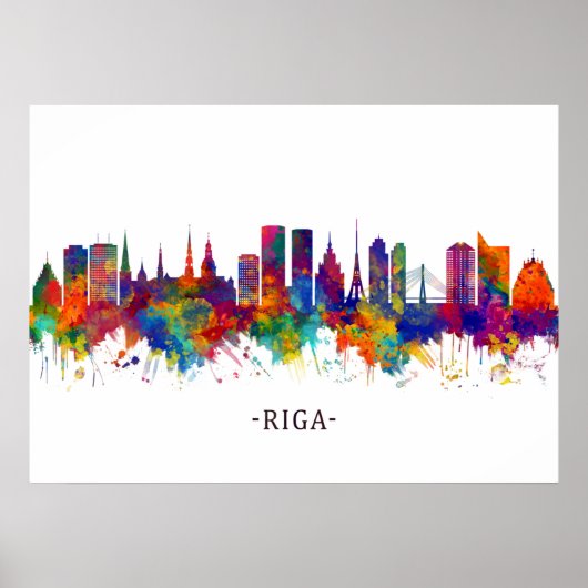 Riga Latvia Skyline ポスター (正面)