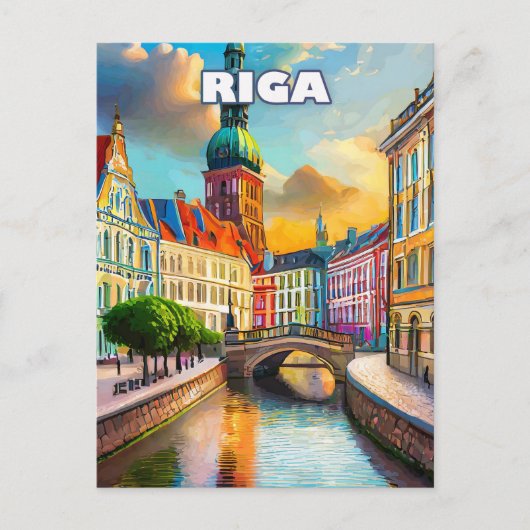 Riga, perle de la Baltique, aux mille couleurs ポストカード (正面)