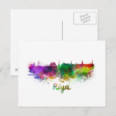 Riga skyline in watercolor ポストカード (正面/裏面)