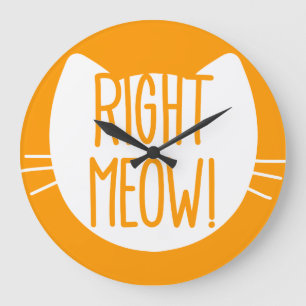 _rightの猫の鳴き声! ラージ壁時計