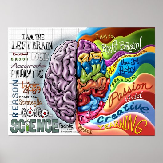 Right Brain Left Brain Poster ポスター (正面)