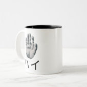 Right hand Magcup/ Buddha's right hand "yes"  ツートーンマグカップ (正面左)