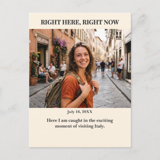 Right Here Right Now Custom Photo Postcard ポストカード (正面)