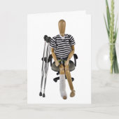 Right Leg in Cast in a chair with crutches カード (正面)