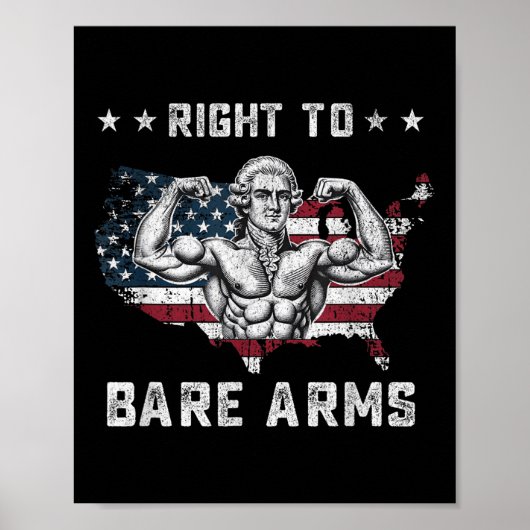 Right To Bare Arms 7月Gym Wの第4戦おもしろい旗 ポスター (正面)