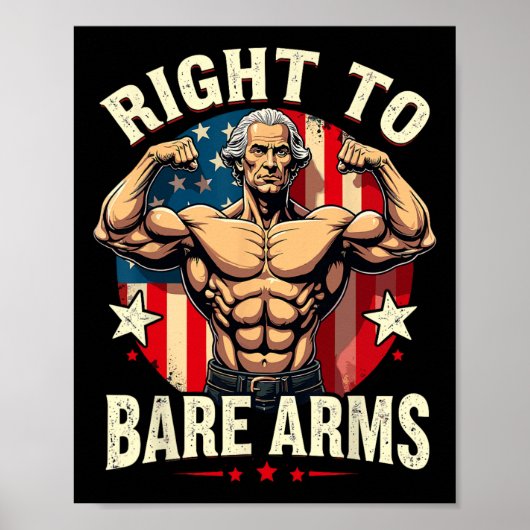 Right To Bare Arms George Washington Bodybuilder G ポスター (正面)