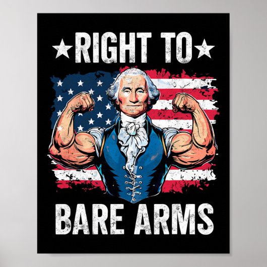 Right To Bare Arms George Washington Bodybuilder G ポスター (正面)