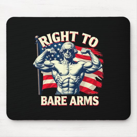 Right To Bare Arms George Washington Bodybuilder G マウスパッド (正面)