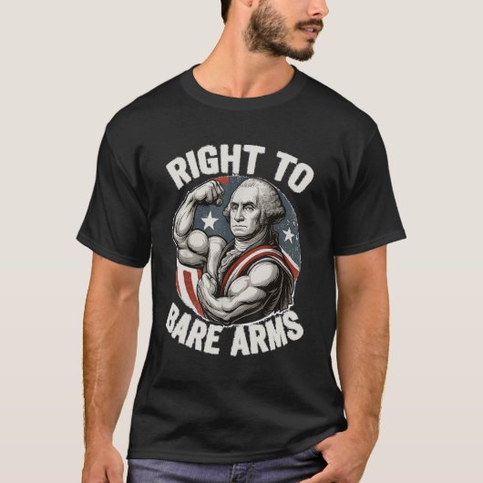 Right To Bare Arms George Washington Tシャツ (正面)