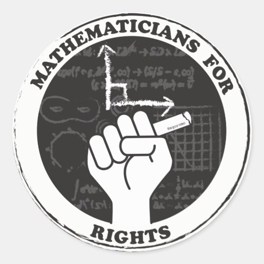Rightsステッカーの数学者 ラウンドシール (正面)
