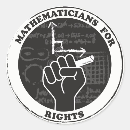 Rightsステッカーの数学者 ラウンドシール (正面)