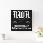 Rightwingamerica.com スクエア壁時計 (ホーム)