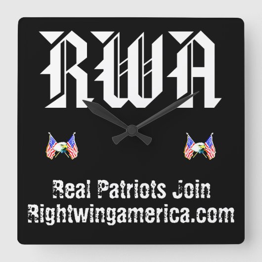 Rightwingamerica.com スクエア壁時計 (正面)
