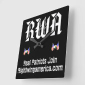 Rightwingamerica.com スクエア壁時計 (傾斜)
