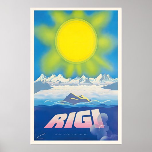 Rigi Swiss Switzerland Bernese Ski Winter Sport ポスター (正面)
