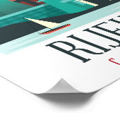 Rijekaクロアチアヴィンテージミニマルポスター ポスター (角)