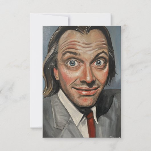 Rik Mayallの絵を描グリーティングカード 出欠カード (正面)