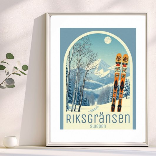 Riksgränsen スウェーデンスキーリゾートポスター ポスター