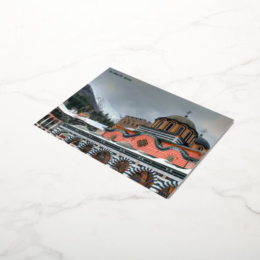 Rila Monastery，ブルガリアはがき 箔シーズンポストカード (回転した状態)