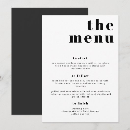 RILEYはっきりしたモダンレトロLet'sメ食べニュー・カード メニュー (正面/裏面)