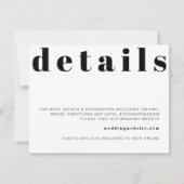 RILEYレトロはっきりしたのモダン結婚詳細カード 招待状 (正面)