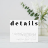 RILEYレトロはっきりしたのモダン結婚詳細カード 招待状 (スタンド正面)
