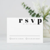 RILEYレトロはっきりしたモダンはがきRSVPカード 招待状 (スタンド正面)