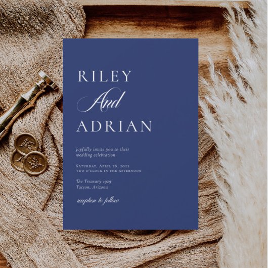 RILEY コバルトブルーの結婚式 招待状