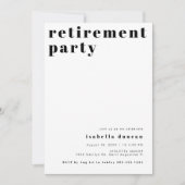 RILEY モダンはっきりしたコンテンポラリー退職パーティー 招待状 (正面)