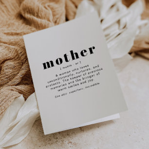RILEY モダン Cute Mother Definition Mother's Day カード