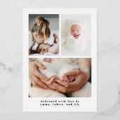 RILEY モダン Foil Arch写真ベビーのお知らせ 箔招待状 (裏面)