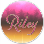 Riley Vorname Name golden pink Aufkleber Sticker シール (正面)