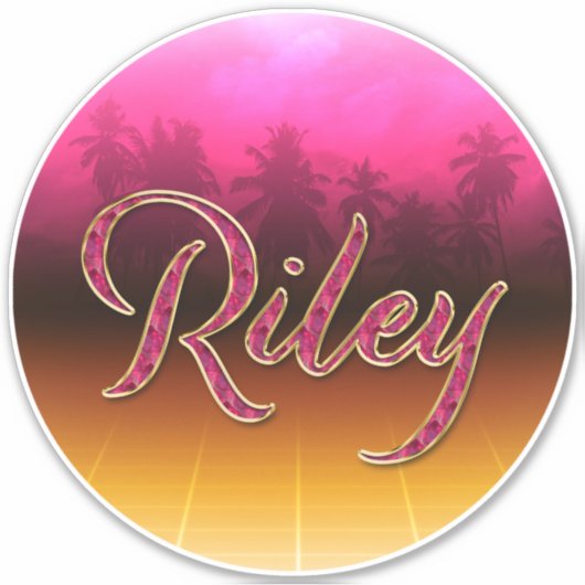 Riley Vorname Name golden pink Aufkleber Sticker シール (正面)