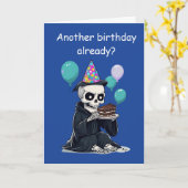 rim Reaper Birthday Funny Aging Humor Gift カード (黄色い花)