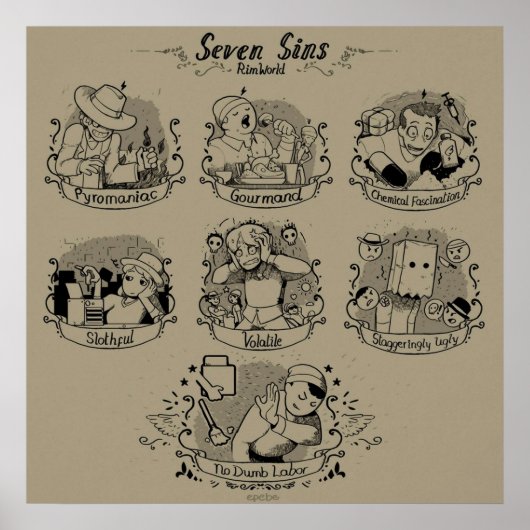RimWorldの七つの罪 ポスター (正面)
