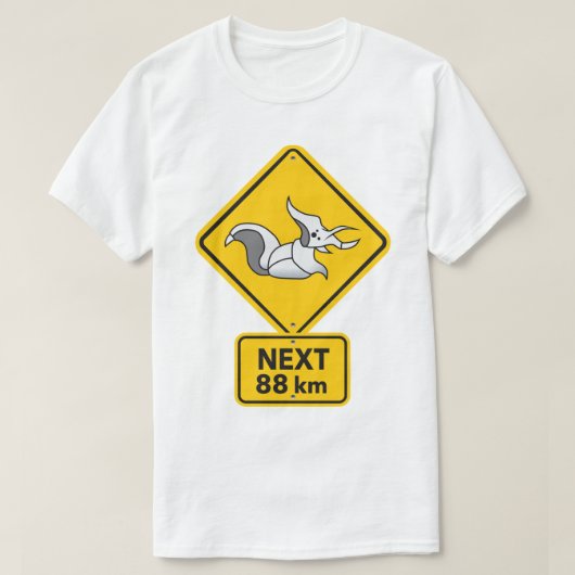 Rimworld Megaspider Warning Road Sign funny meme i Tシャツ (デザイン正面)