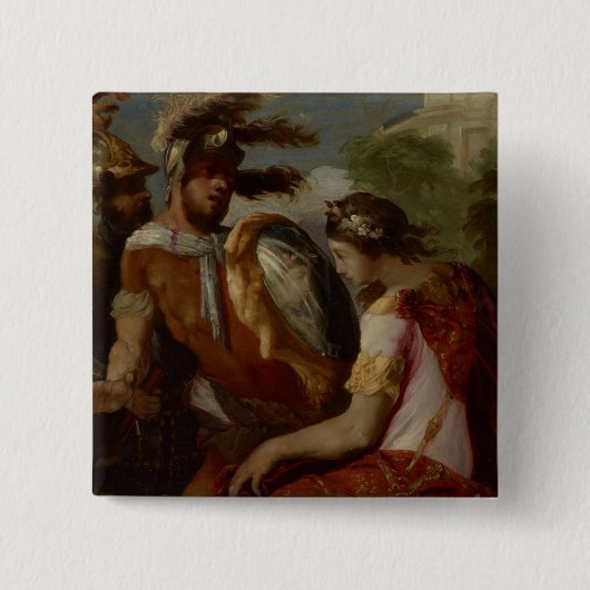 Rinaldoおよび鏡盾、c.1650-55 缶バッジ (正面)