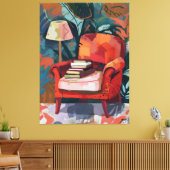 Rincón de Lectura: Arte Favista con Sillón Rojo. キャンバスプリント (インサイチュ (リビング))