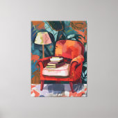 Rincón de Lectura: Arte Favista con Sillón Rojo. キャンバスプリント (正面)