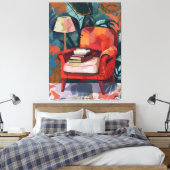 Rincón de Lectura: Arte Favista con Sillón Rojo. キャンバスプリント (インサイチュ (寝室))