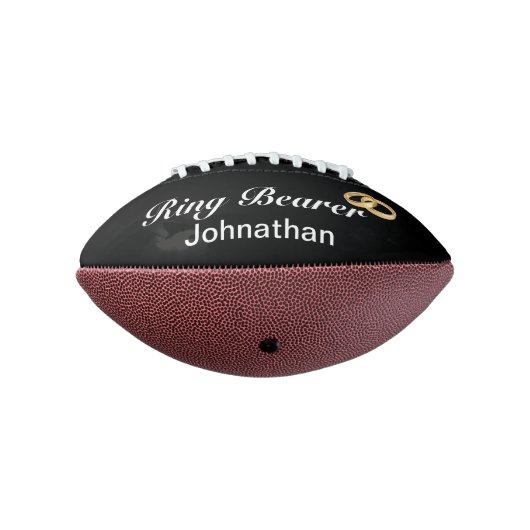 Ring Bearer Black White Faux Gold Wedding Rings  アメリカンフットボール (回転270)