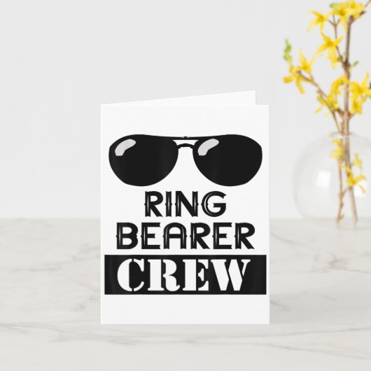 Ring Bearer Crew Ring Wedding Party Sungl Security カード (黄色い花)