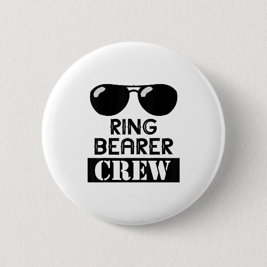 Ring Bearer Crew Ring Wedding Party Sungl Security 缶バッジ (正面)