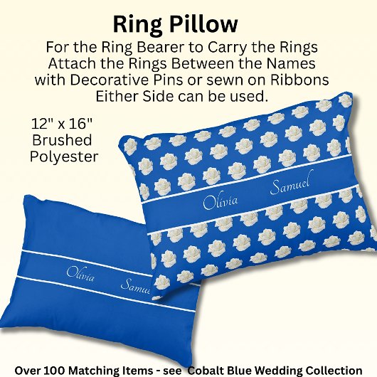 Ring Bearer Pillow With Bride & Groom Names アクセントクッション