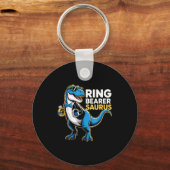 Ring Bearer T-rex Dino Funny Wedding Party Ring Di キーホルダー (正面)